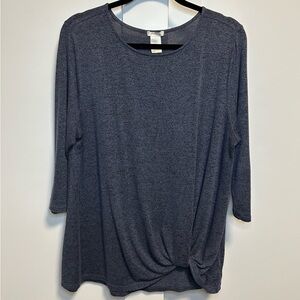 Matty M navy blue sweater with knot detail. Size L